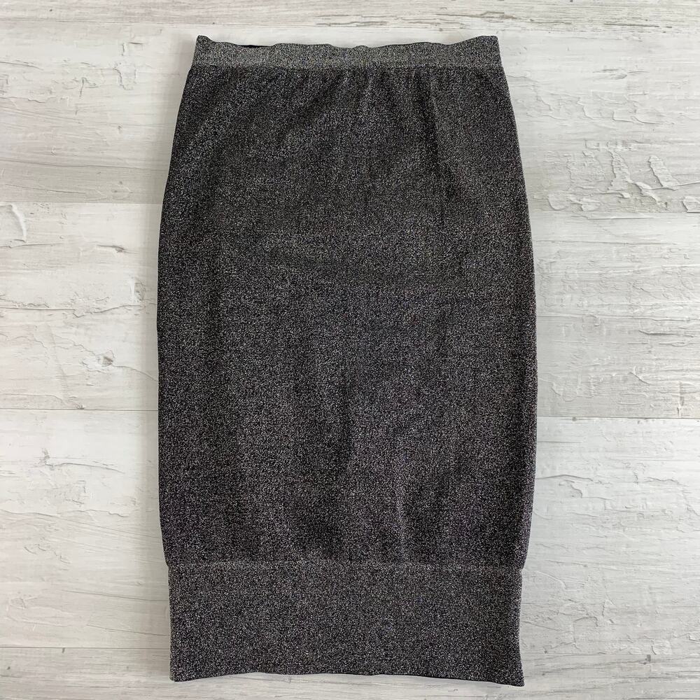 Charlotte Russe Lounge Black Silver Shimmer Tube Top S/M